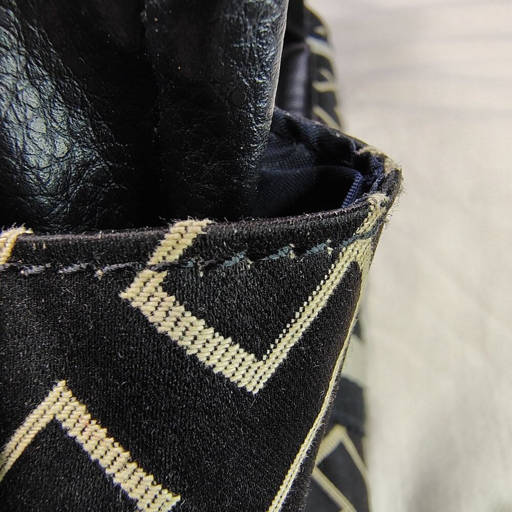 Tommy Hilfiger Y2K Black Logo Tote Bag Canvas Faux Leather American Classics - Picture 11 of 16